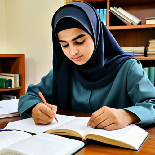 Home 6 스포츠경영관리사 실기시험 준비법 - Study Strategy**
"A focused Arab student, fully clothed in modest study attire, reviewing notes at ...