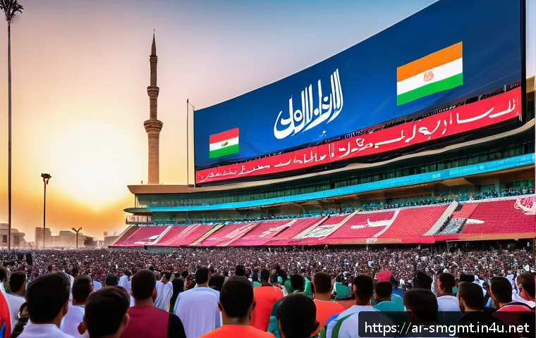 스포츠경영관리사와 스폰서십 ROI 분석 - A vibrant outdoor sports event in a Middle Eastern city, featuring enthusiastic Arabic-speaking fans...
