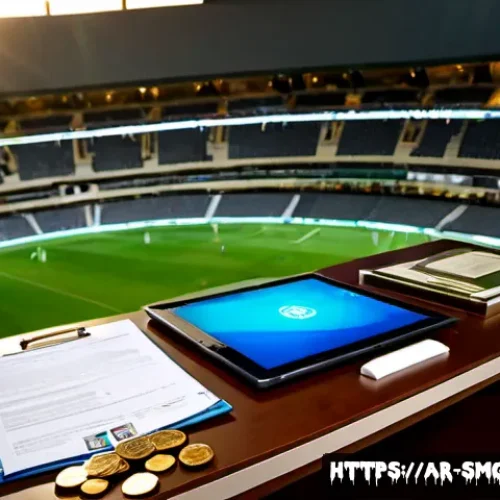 스포츠경영관리사와 방송권 협상 - Photorealistic high-level sports broadcasting rights negotiation in a sleek Riyadh corporate boardro...
