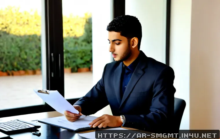 스포츠경영관리사 자격증 이력서 작성 팁 - Photorealistic professional scene of a young Arab sports management graduate in modest business atti...